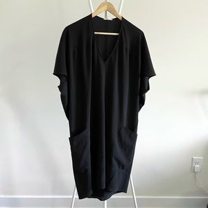 Effortless Helmut Lang Black Dress with Pockets